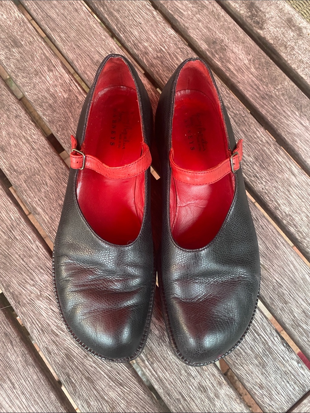 Henry Beguelin Barney’s Women’s Black Leather Mary Jane Flats - Picture 2 of 10